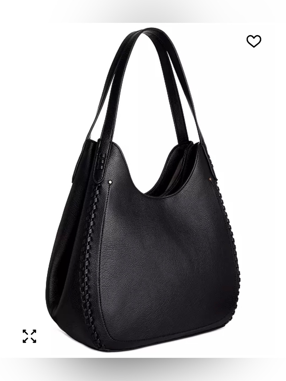 Style & Co. Black Braided-Trim Shoulder Bag